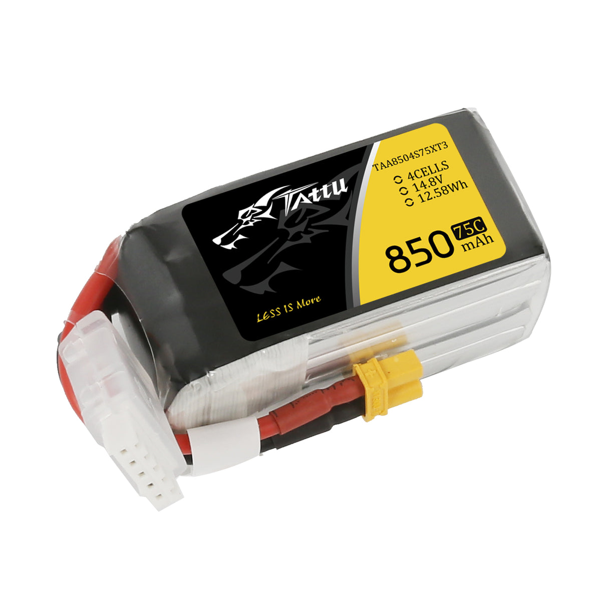 Tattu 850 mAh 4S 14,8 V 75C Lipo-Akkupack mit XT30-Stecker