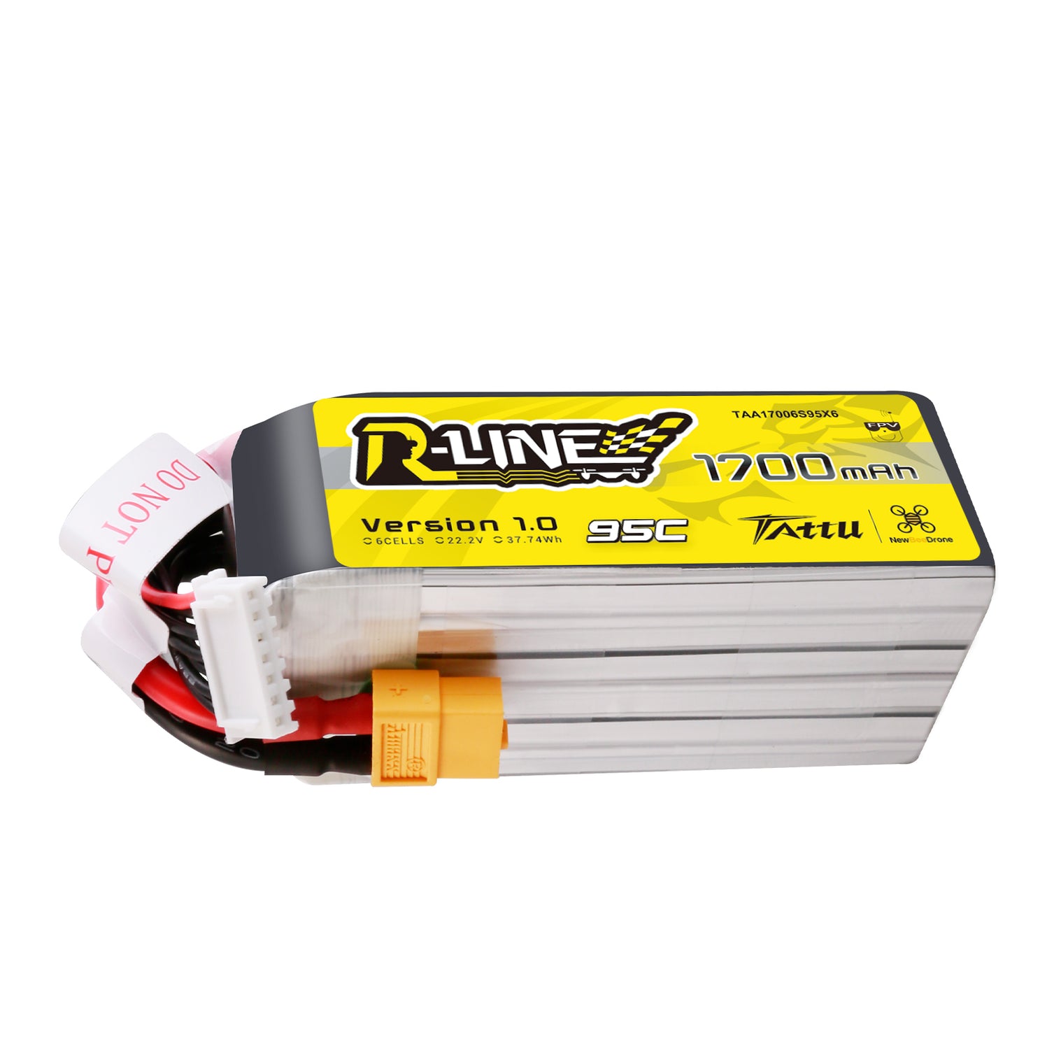 Tattu RLine 22.2V 1700mAh 6S 95C Lipo Battery with XT60 Plug Gensace DE