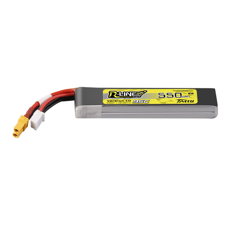 Tattu R-Line 550mAh 2S 7.4V 95C Lipo Battery Long-Pack with XT30