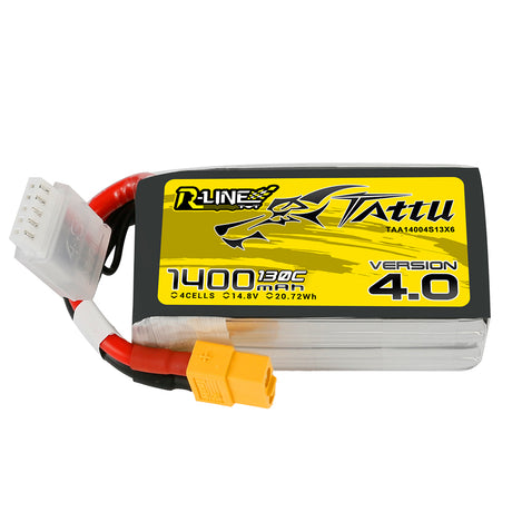 Tattu R-Line Version 4.0 1400mAh 4S 14.8V 130C Lipo Battery Pack with XT60 Plug