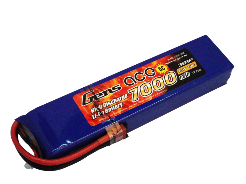 Gens ace 7000mAh 11.1V 40C 3S1P Lipo Battery packs