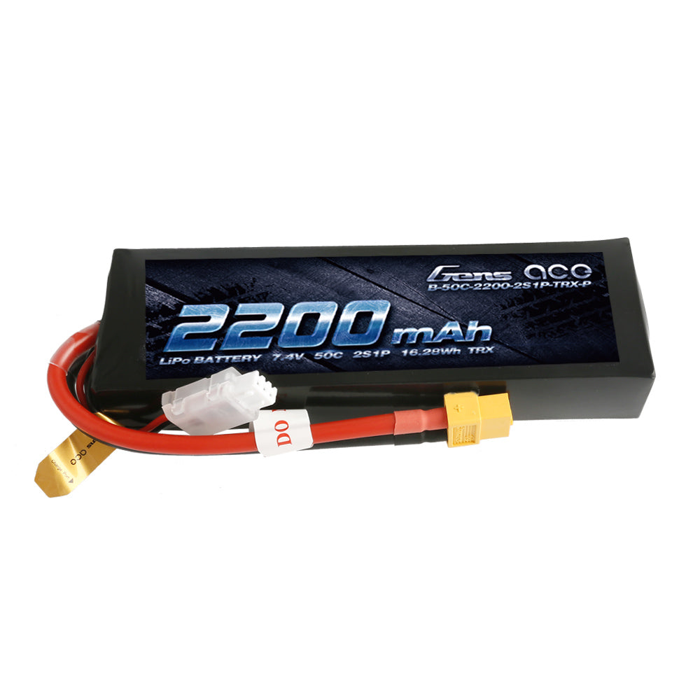 Gens ace 2200 mAh 7,4 V 50C 2S1P Lipo-Akku mit XT60-Stecker