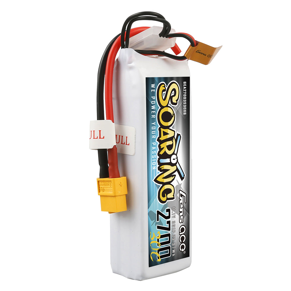 Gens ace Soaring 2700mAh 11.1V 30C 3S1P LiPo Battery Pack with XT60 Plug