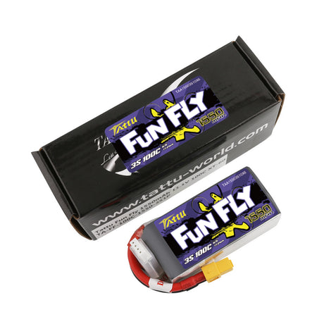 Tattu Funfly Series 1550mAh 11.1V 100C 3S1P Lipo Battery Pack with XT60 Plug