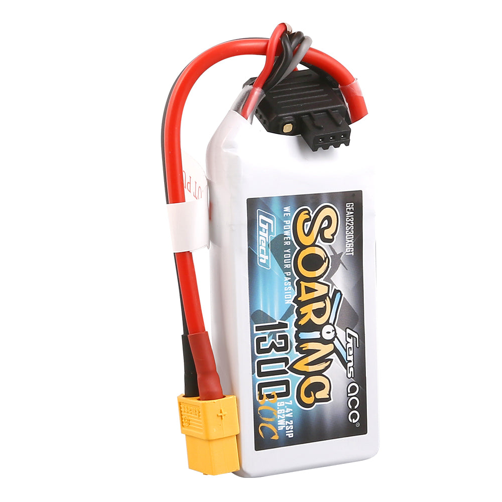 Gens ace G-Tech Soaring 1300mAh 7.4V 30C 2S1P Lipo Battery Pack with XT60 plug Gens ace G-Tech Soaring 1300mAh 7.4V 30C 2S1P Lipo Battery Pack with XT60 plug