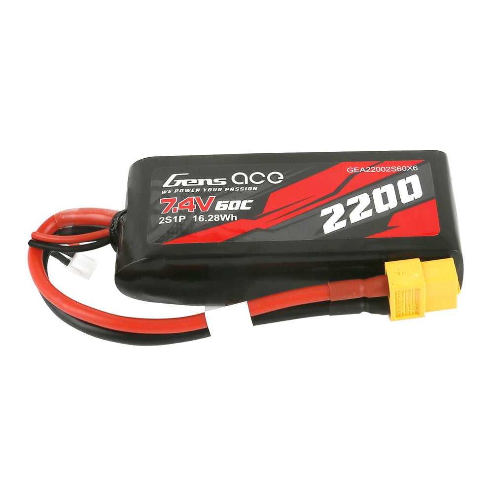 Gens ace 2200 mAh 7,4 V 60C 2S1P Lipo-Akku mit XT60-Stecker