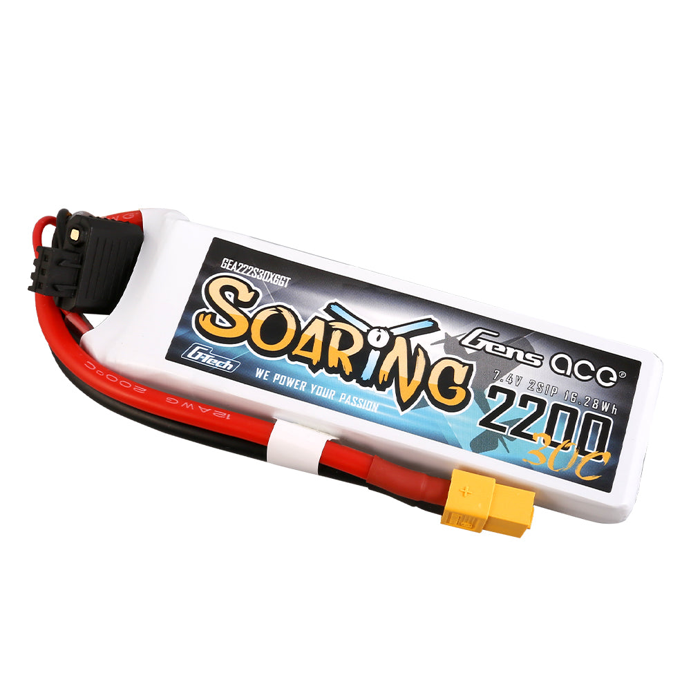 Gens ace G-Tech Soaring 2200mAh 7.4V 30C 2S1P Lipo Battery Pack with XT60 Plug Gens ace G-Tech Soaring 2200mAh 7.4V 30C 2S1P Lipo Battery Pack with XT60 Plug