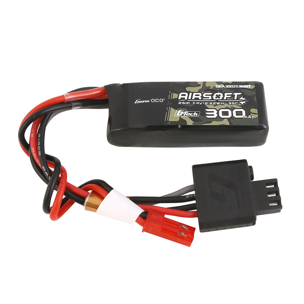 Gens ace G-Tech 35C 300 mAh 2S1P 7,4 V Airsoft Gun Lipo-Akku mit JST-SYP-Stecker