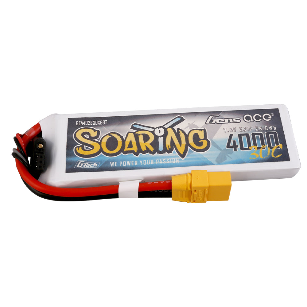 Gens ace G-Tech Soaring 4000mAh 11.1V 30C 3S1P Lipo Battery Pack with XT90 plug Gens ace G-Tech Soaring 4000mAh 11.1V 30C 3S1P Lipo Battery Pack with XT90 plug