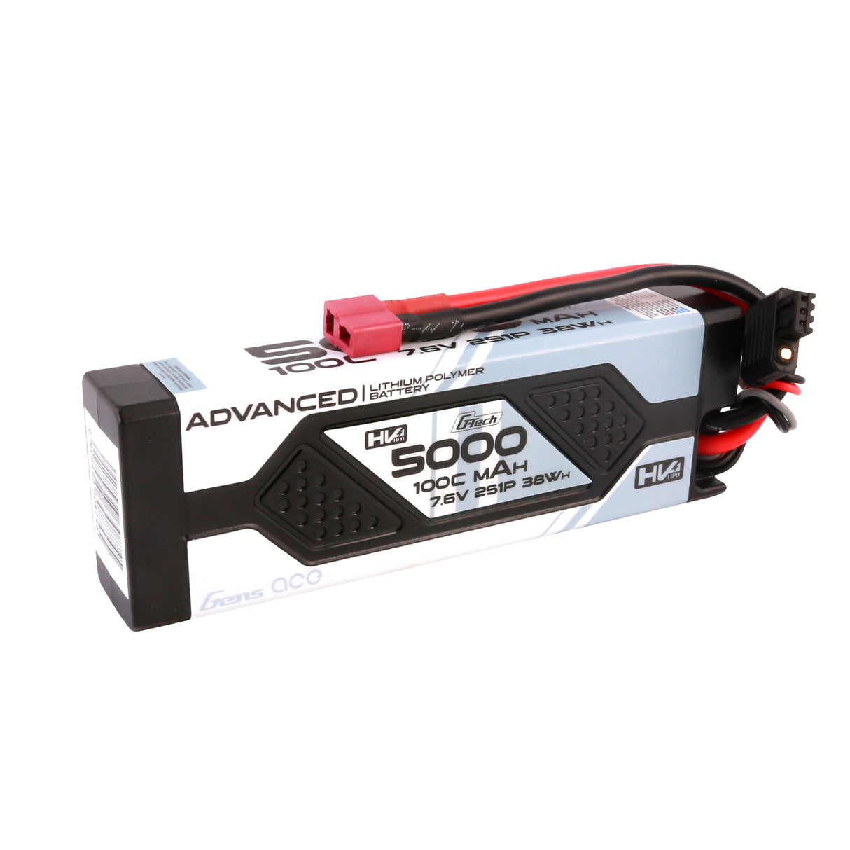 Gens ace Advanced G-Tech 5000mAh 7,6V 2S1P 100C HV Auto Lipo Akkupack Hardcase mit Deans(T) Stecker