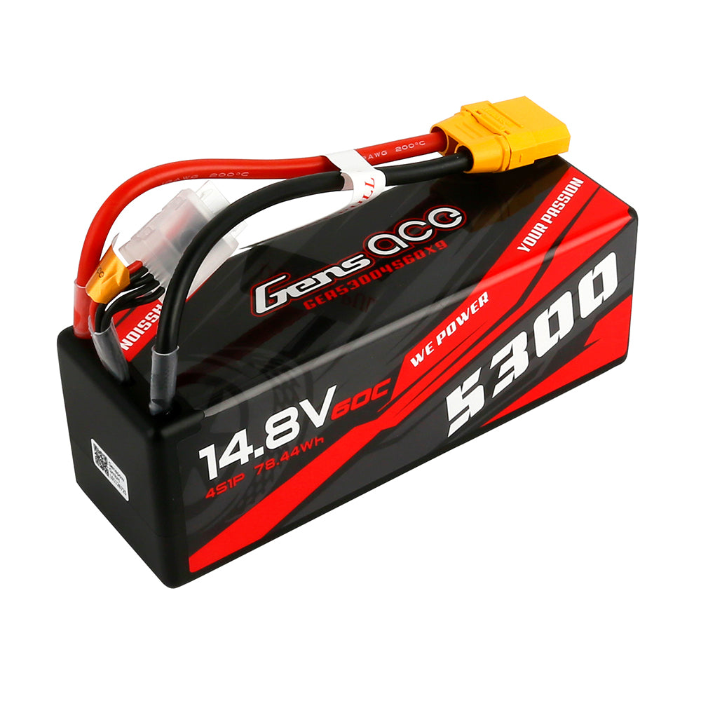 Gens ace 5300 mAh 14,8 V 60C 4S1P HardCase 14# Auto Lipo Akkupack mit XT90