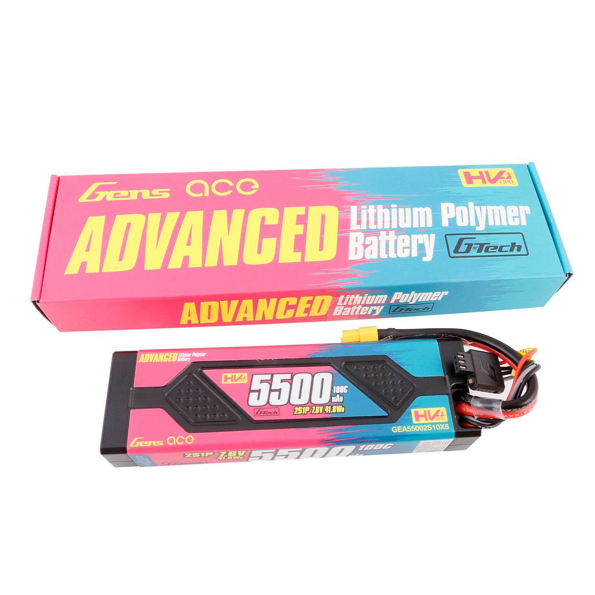 Gens ace Advanced 5500 mAh 7,6 V 100C 2S1P HardCase Lipo-Akkupack mit XT60