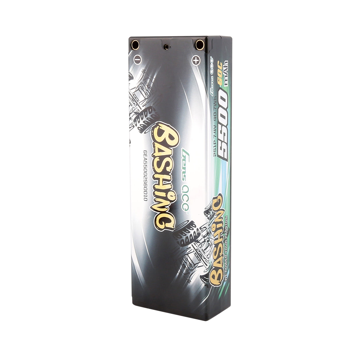 Gens ace 5500mAh 2S 7,4V 60C HardCase RC 10# Auto Lipo Akkupack mit T-Stecker