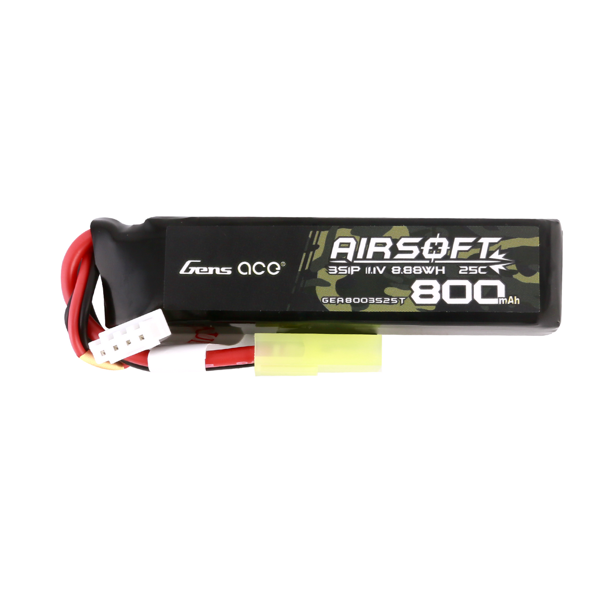 Gens Ace Lipo 800MAH 11,1V 25C 3S1P Airsoft Gun Lipo Batterie mit Mini-Tamiya-Stecker