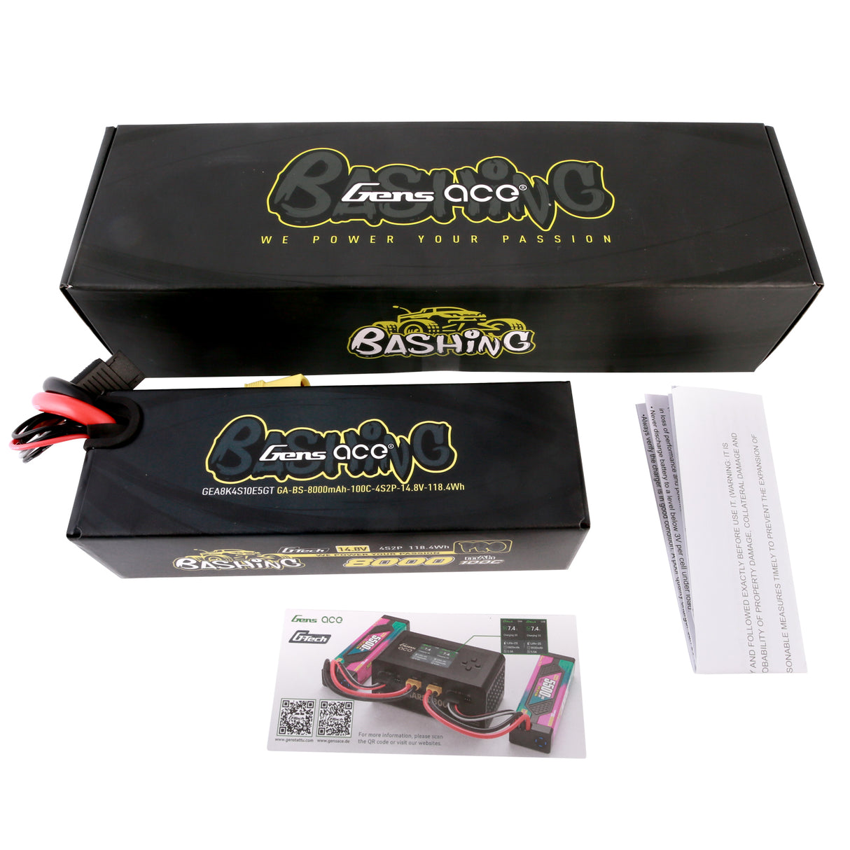 Gens ace G-Tech 8000mAh 14.8V 100C 4S2P Lipo Battery Pack with EC5-Bashing Series Gens ace G-Tech 8000mAh 14.8V 100C 4S2P Lipo Battery Pack with EC5-Bashing Series