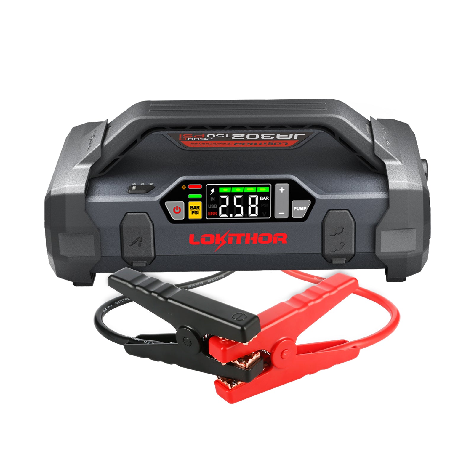 Lokithor JA302 2500A Lithium Jump Starter with 150PSI Air inflator