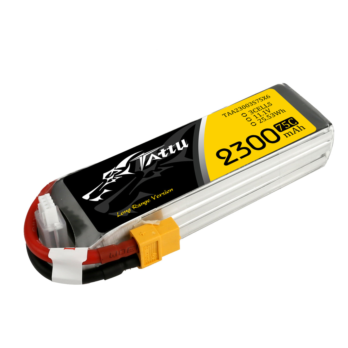 TATTU 2300mAh 11.1V 75C 3S1P Lipo Battery Pack with XT60