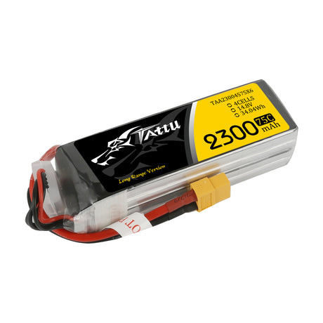 TATTU 2300mAh 14,8V 75C 4S1P Lipo-Akkupack mit XT60