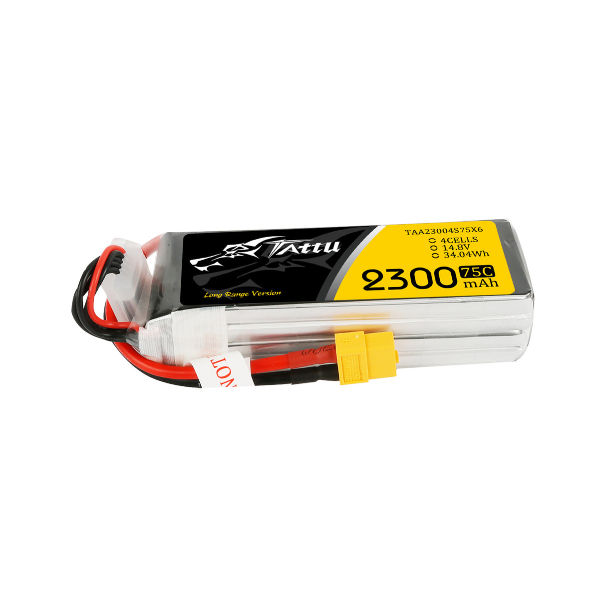 TATTU 2300mAh 14,8V 75C 4S1P Lipo-Akkupack mit XT60