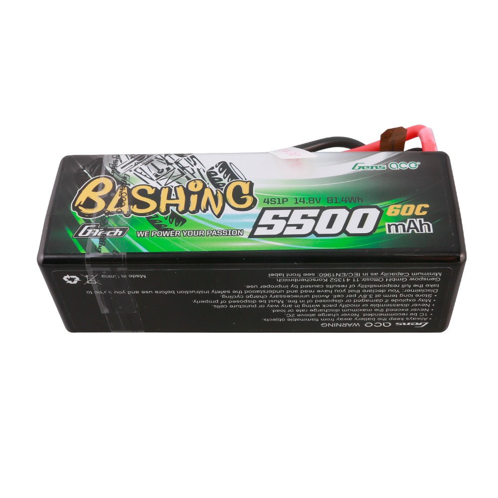 Gens ace Batterie LiPo 4S 14.8V-5500-60C(Deans) 139x46x49mm